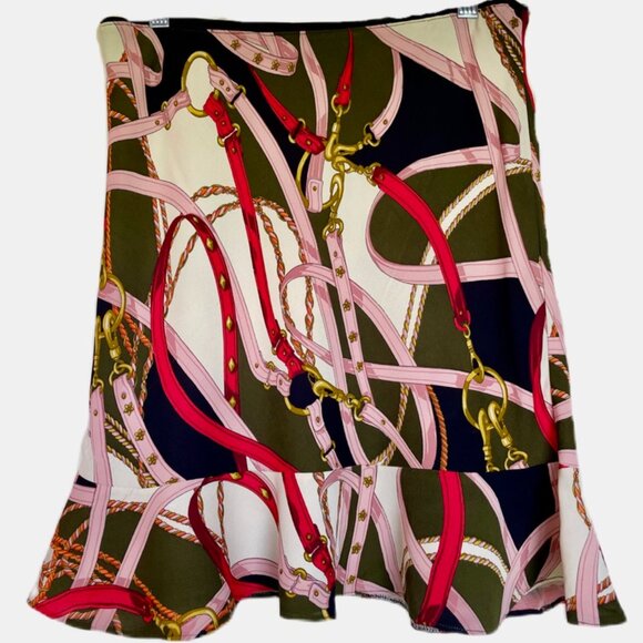 ZARA WOMAN Multi-Color, Print Skirt with Ruffled Hem - US Size M - Picture 1 of 4